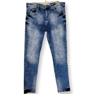 Vintage Akademiks Jeanius Slim Straight Cut Acid Washed Denim Jeans Men's 36x32